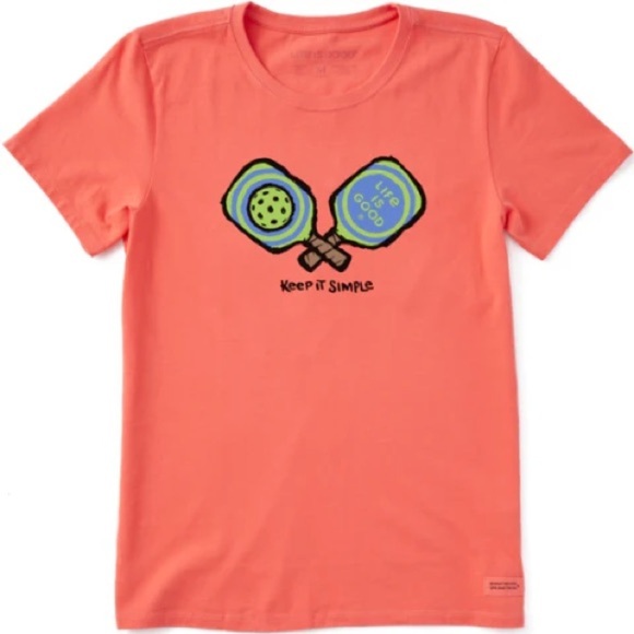 Life Is Good Tops - Life is Good mango orange keep it simple pickleball Tee Shirt never worn XXL